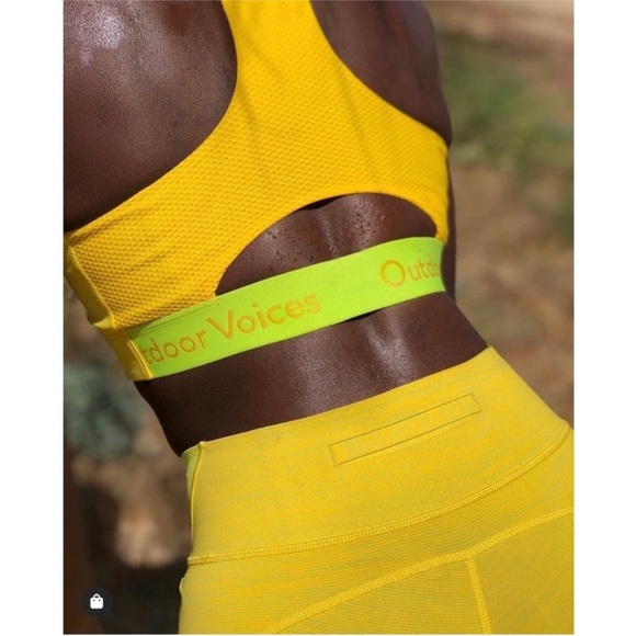 Outdoor Voices Doings Things Bra / TechSweat 7/8 Zoom Leggings Sunshine Set - Picture 4 of 16